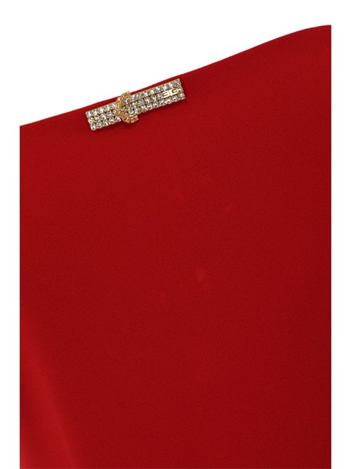 Abito Red Carpet lungo a tubino in doppio crepe Rosso Elisabetta Franchi | ABR4652E2CG5